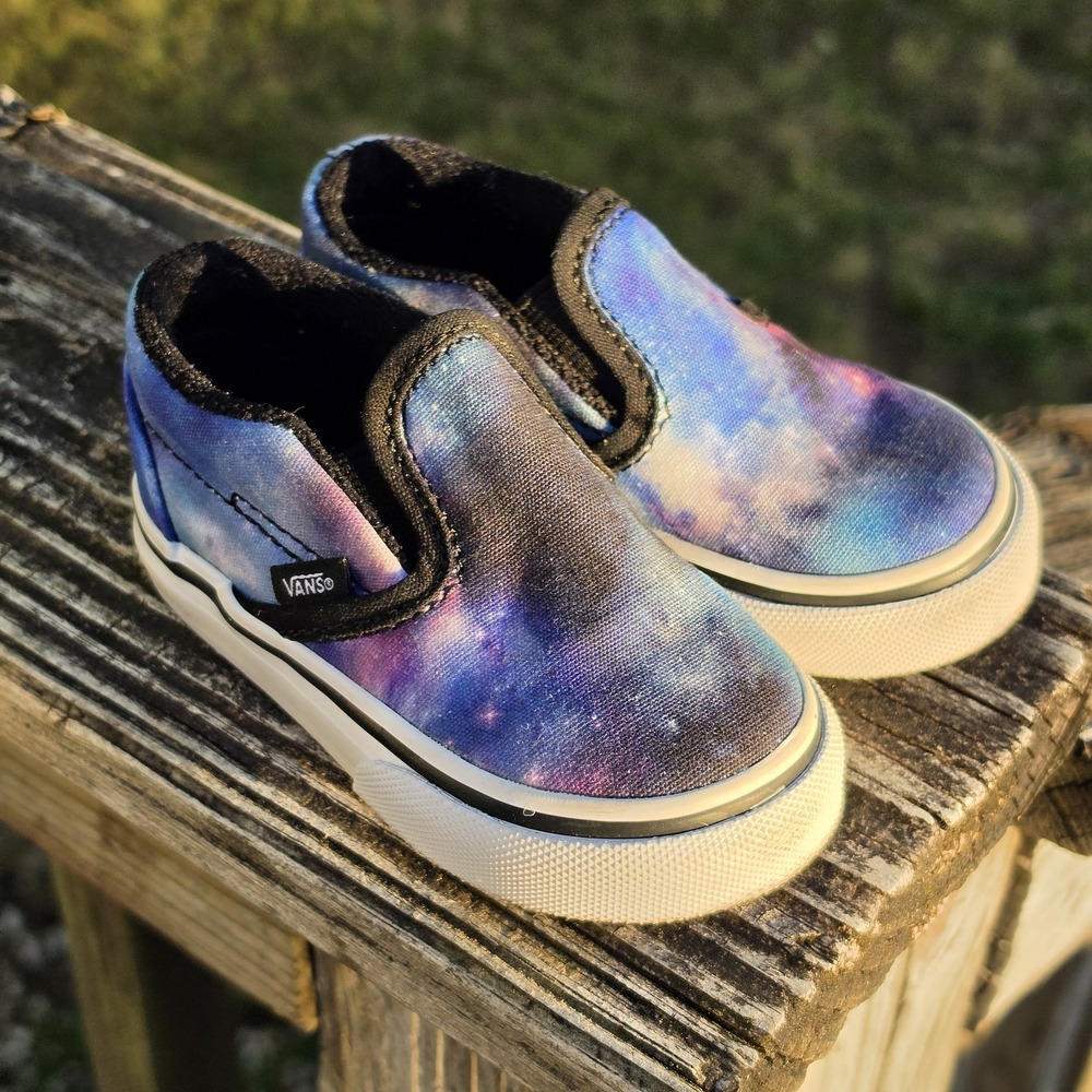 Vans Galaxy Slip Pull On Toddler Sneakers Shoes Size 5 Little Man Style
